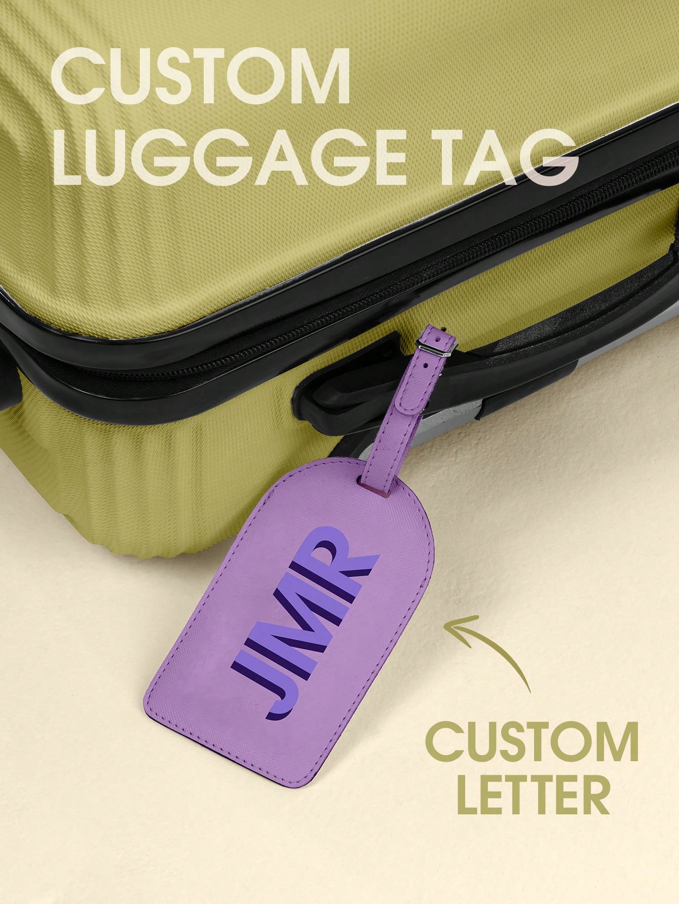 Travel Accessories For Women - 개인 맞춤 이니셜 러기지 태그, PU