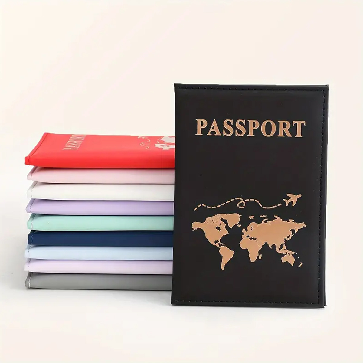 Travel Accessories In Store - 세계 지도 패턴 여권 홀더, 맞춤형