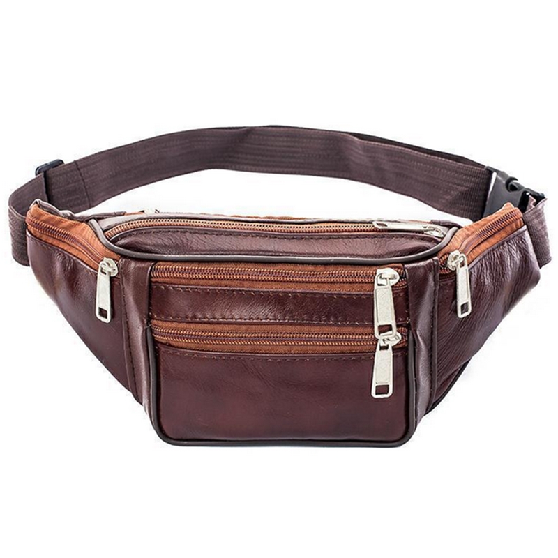 Money Belt Hidden - 가죽 남성 허리 가슴 가방 얇은