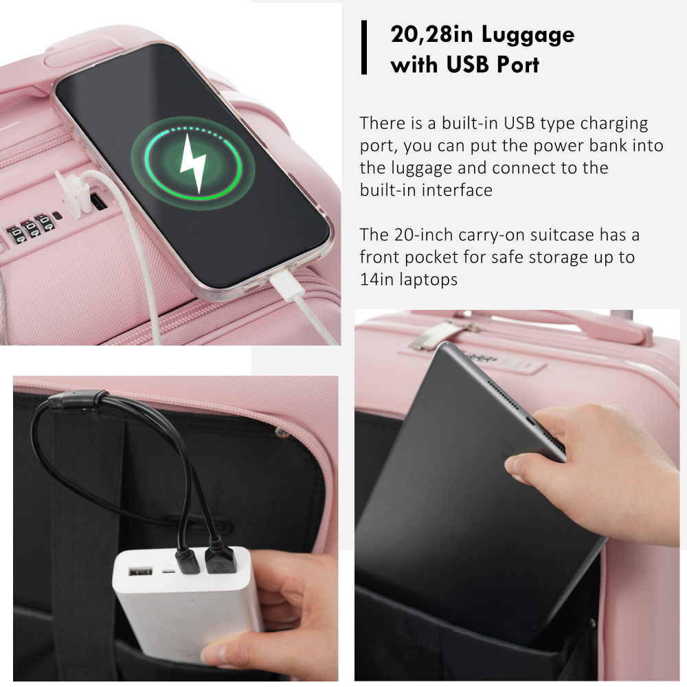 USB 충전 포트가 있는 4피스 여행가방 세트 - 20 - Toiletry Bag Tsa 리뷰 및 가격