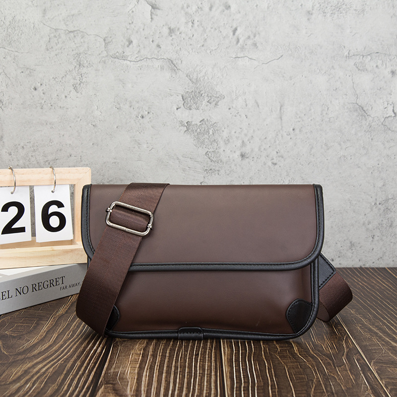남성용 명품 빈티지 숄더백 PU 가죽 플랩 심플 남성  - Travel Accessories Luxury Brands 리뷰 및 가격
