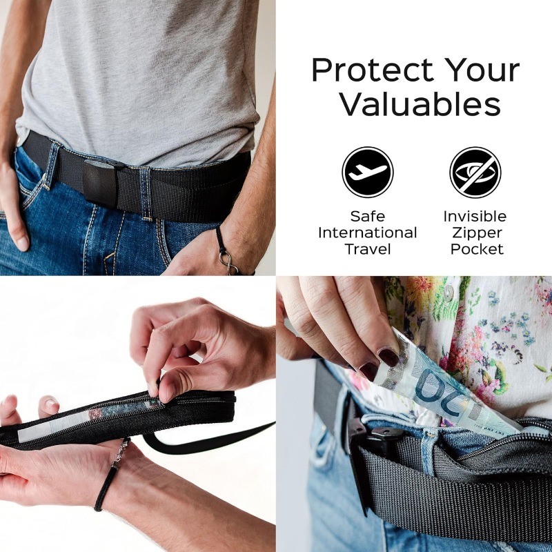 숨겨진 포켓이 있는 여행용 보안 벨트, 조절 가능한 현 - Money Belt Hidden 리뷰 및 가격