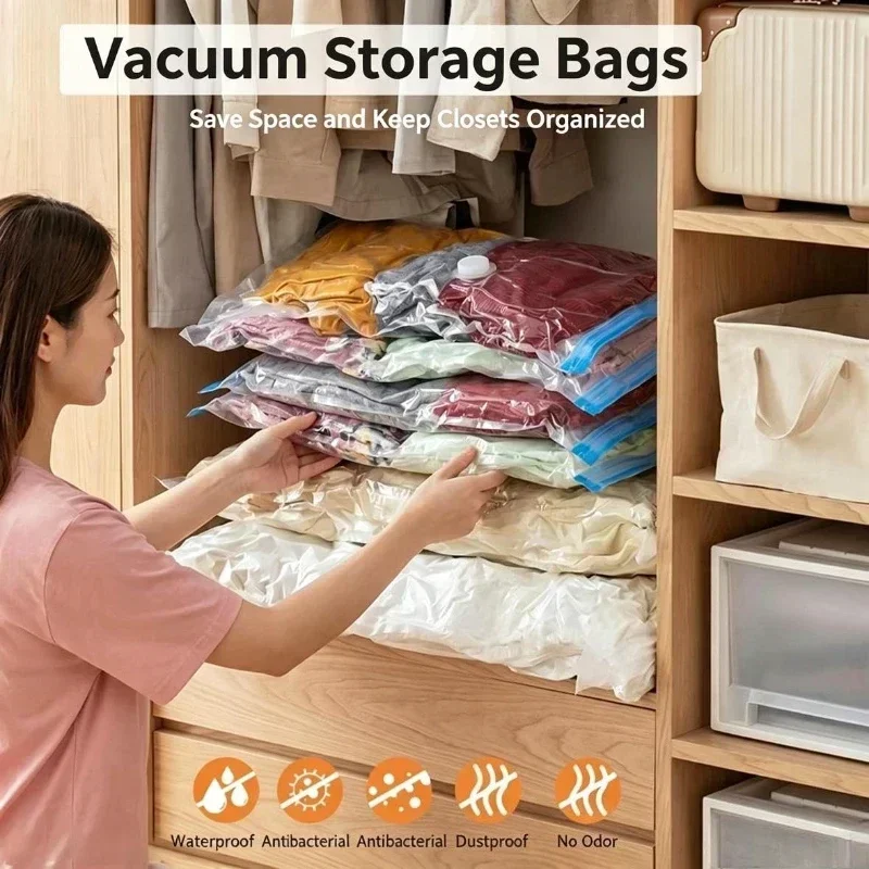 1/3/5PCS 의류 보관용 진공 가방 및 펌프 커버  - Travel Accessories In Store 리뷰 및 가격