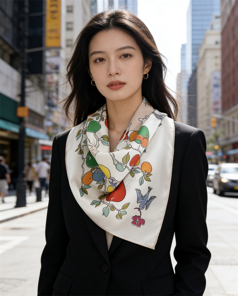 AB 페이스 프린트 실크 스카프 18MM 여성용 핸드롤 - Travel Accessories For Women 리뷰 및 가격