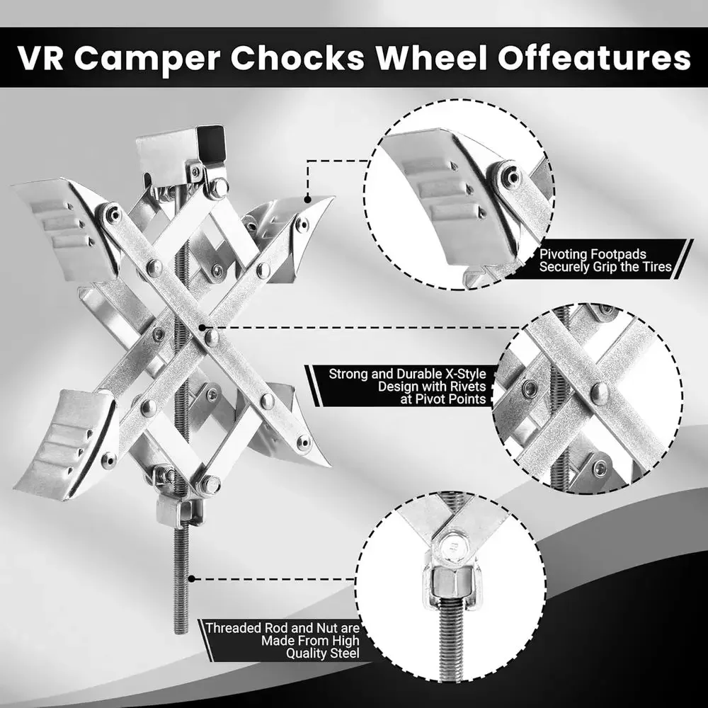X자형 RV 휠 초크, 3.25인치~10.5인치 캠핑카 - Travel Accessories Us 리뷰 및 가격