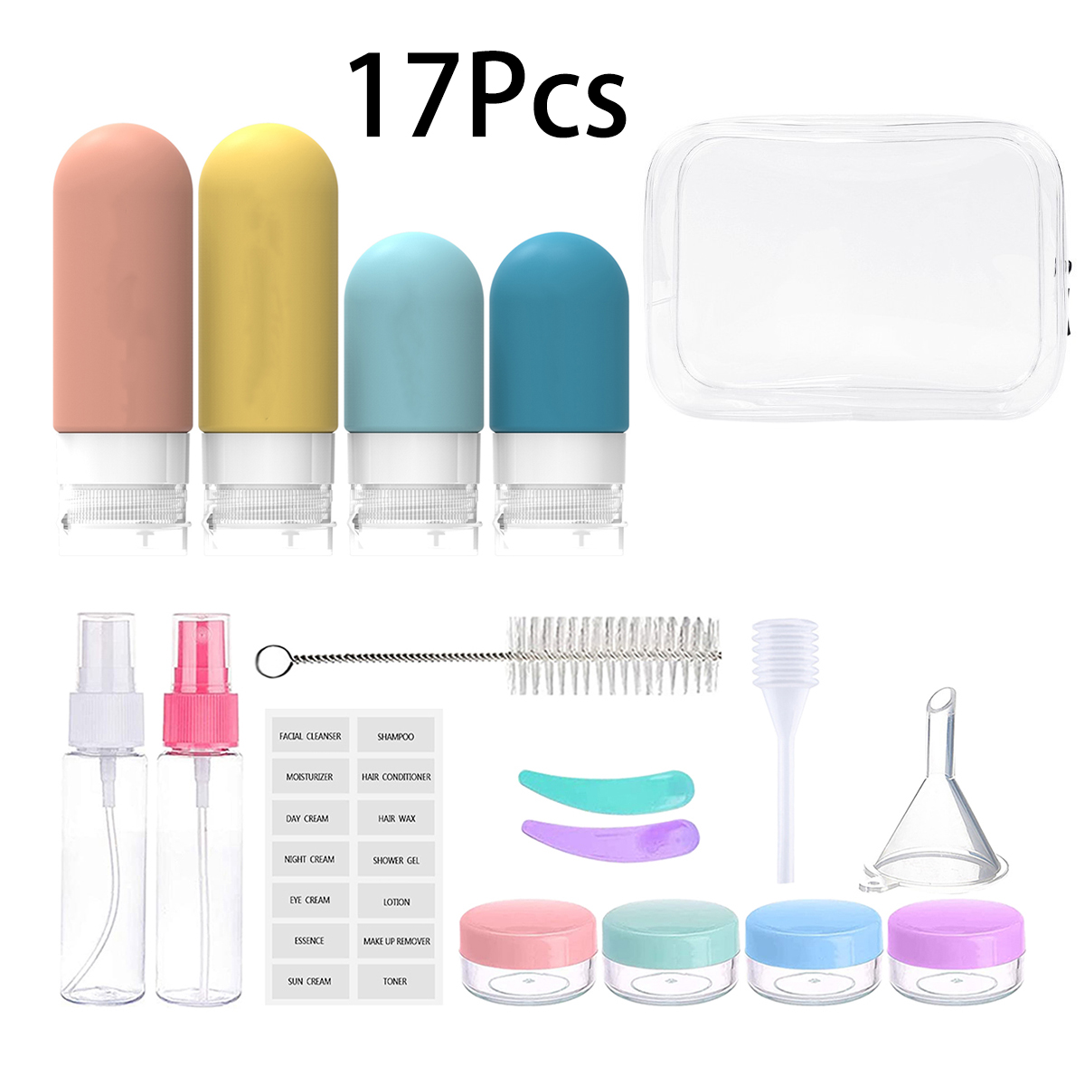 실리콘으로 제작된 누출 방지 여행용 병 세트 16팩 - - Toiletry Bag Tsa 리뷰 및 가격