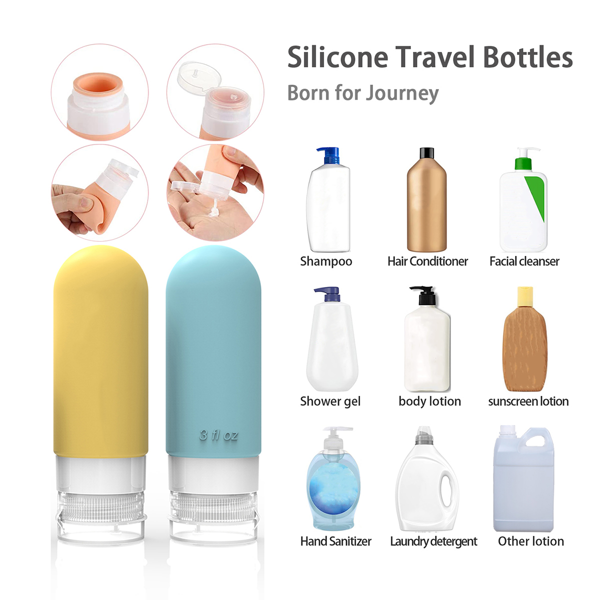 실리콘으로 제작된 누출 방지 여행용 병 세트 16팩 - - Toiletry Bag Tsa 리뷰 및 가격